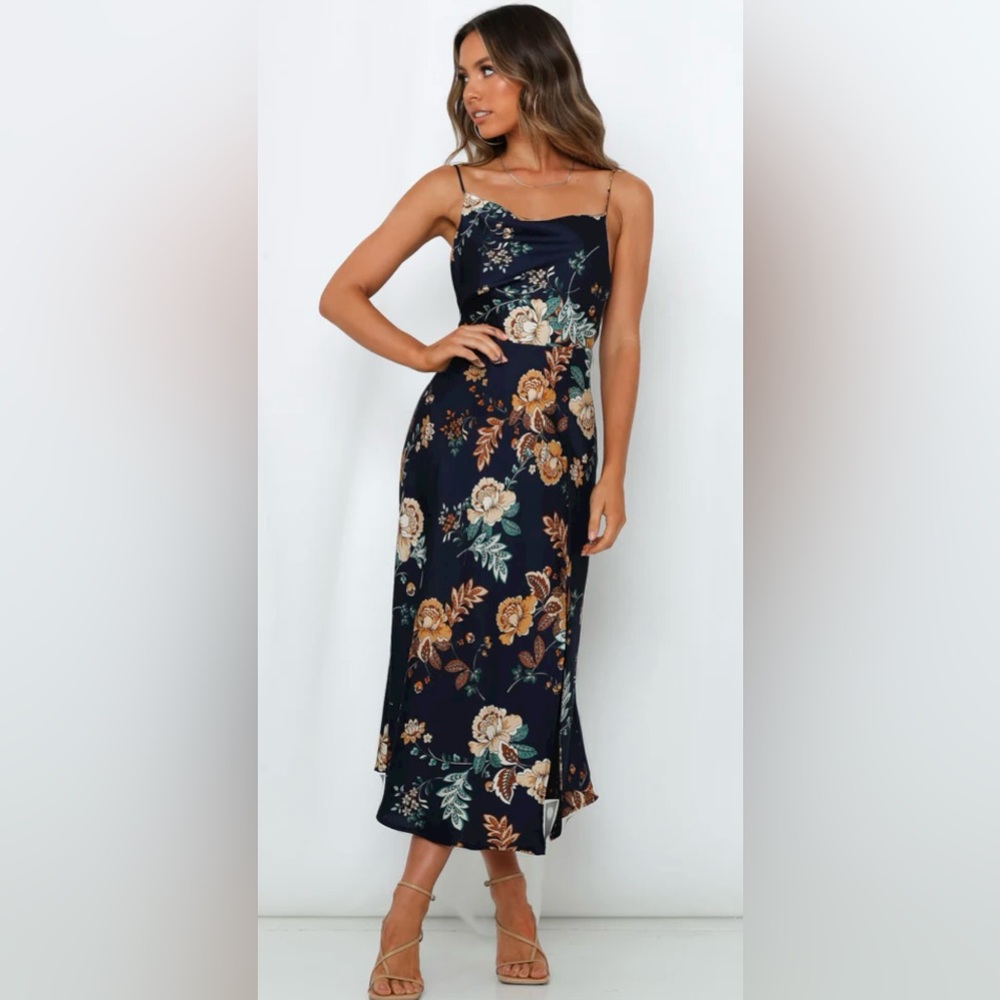 Hello Molly Fall floral midi dress